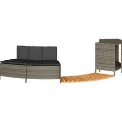 vidaXL spakant polyrattan og massivt akacietræ grå