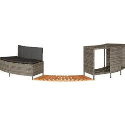 vidaXL spakant polyrattan og massivt akacietræ grå