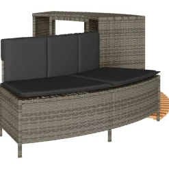 vidaXL spakant polyrattan og massivt akacietræ grå