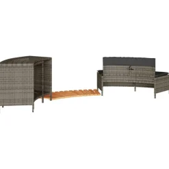 vidaXL spakant polyrattan og massivt akacietræ grå