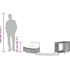 vidaXL spakant polyrattan og massivt akacietræ grå