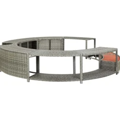 vidaXL spakant polyrattan grå