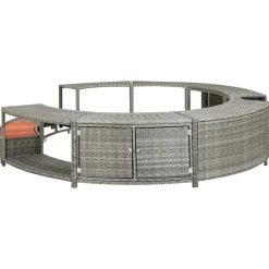 vidaXL spakant polyrattan grå