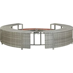 vidaXL spakant polyrattan grå