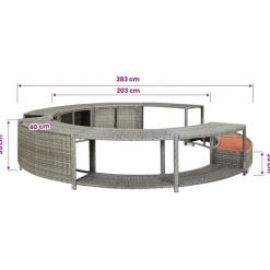 vidaXL spakant polyrattan grå