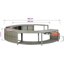 vidaXL spakant polyrattan grå