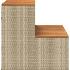 vidaXL spakant 50x50x50,5 cm polyrattan og massivt akacietræ beige