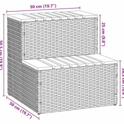 vidaXL spakant 50x50x50,5 cm polyrattan og massivt akacietræ beige