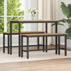 vidaXL Spisebænk Artisan Egetræ 100 x 32,5 x 48,5 cm