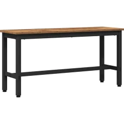 vidaXL Spisebænk Gammelt træ 100 x 32,5 x 48,5 cm Ingeniørtræ og stål
