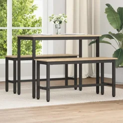 vidaXL Spisebænk Sonoma eg 100 x 32,5 x 48,5 cm Ingeniørtræ og stål