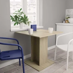 vidaXL spisebord 80 x 80 x 75 cm spånplade sonoma-eg