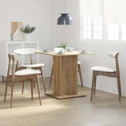 vidaXL spisebord 80x80x75 cm konstrueret træ kunsteg