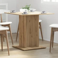 vidaXL spisebord 80x80x75 cm konstrueret træ kunsteg