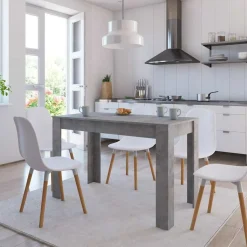 vidaXL spisebord 120x60x76 cm konstrueret træ betongrå
