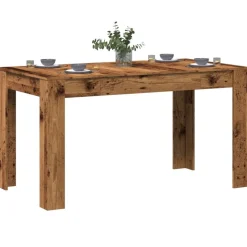vidaXL spisebord 140x74,5x76 cm konstrueret træ antikt trælook