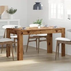 vidaXL spisebord 140x74,5x76 cm konstrueret træ antikt trælook
