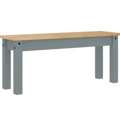 vidaXL spisebordsbænk PANAMA 105x30x45 cm massivt fyrretræ grå