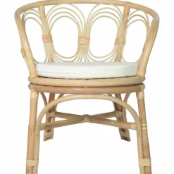 vidaXL spisebordsstol med hynde naturlig rattan og linned