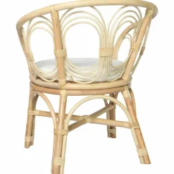 vidaXL spisebordsstol med hynde naturlig rattan og linned