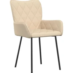 vidaXL spisebordsstole 2 stk. stof cremefarvet