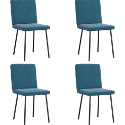 vidaXL spisebordsstole 4 stk. velour blå