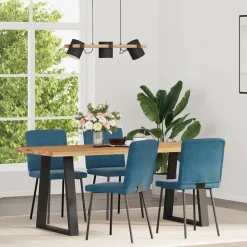 vidaXL spisebordsstole 4 stk. velour blå