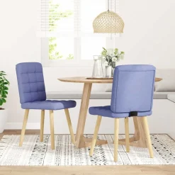 vidaXL spisebordsstole 2 stk. Jeans blåt stof