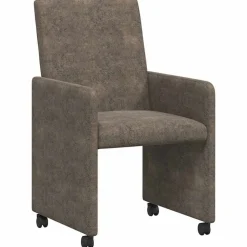 vidaXL Spisebordsstole med hjul 2 pcs Mørkegrå 57 x 66 x 94 cm