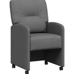 vidaXL Spisebordsstole med hjul 2 pcs Mørkegrå 57 x 67 x 95 cm Stof