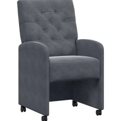 vidaXL Spisebordsstole med hjul 2 pcs Mørkegrå 58 x 67 x 97 cm Fløjl