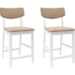 vidaXL Spisestole 2 pcs Hvid 48 x 49 x 95 cm Massiv Gummitræ