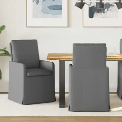 vidaXL Spisestole 2 pcs Mørkegrå 57 x 67 x 98 cm Stof