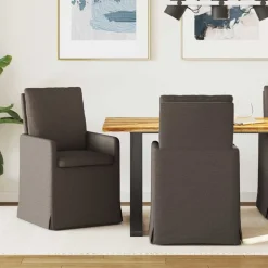 vidaXL Spisestole 2 pcs Mørkegrå 57 x 67 x 98 cm Linned