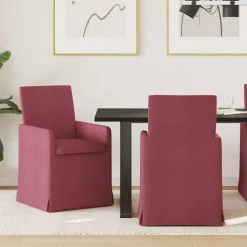vidaXL Spisestole 2 pcs Vinrød 57 x 67 x 95 cm Stof