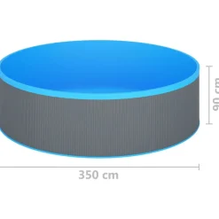 vidaXL splasher pool med hængende skimmer og pumpe 350x90 cm grå