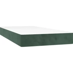 vidaXL springmadras med pocketfjedre medium 80x200x20 cm fløjl mørkegrøn