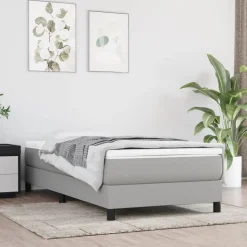 vidaXL springmadras med pocketfjedre medium 80x200x20 cm stof lysegrå