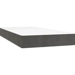 vidaXL springmadras med pocketfjedre medium 80x200x20 cm fløjl mørkegrå