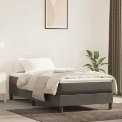 vidaXL springmadras med pocketfjedre medium 80x200x20 cm fløjl mørkegrå
