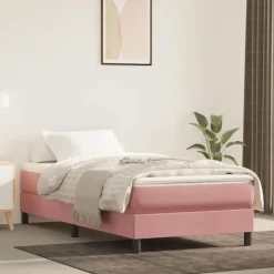 vidaXL springmadras med pocketfjedre medium 80x200x20 cm fløjl pink