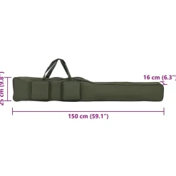 vidaXL stangtaske 150 cm oxfordstof mørkegrøn