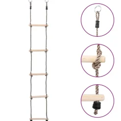 vidaXL stige med 5 trin 210 cm massivt fyrretræ