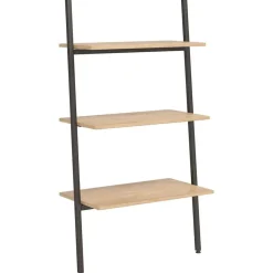 vidaXL stigereol med 3 hylder 64x34x116 cm lysebrun og sort
