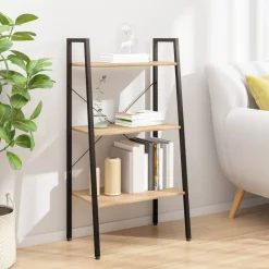 vidaXL stigereol med 3 hylder 56x35x108 cm lysebrun og sort