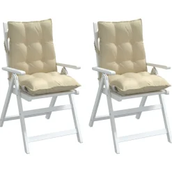 vidaXL stolehynde med lav ryg 2 stk. oxfordstof beige