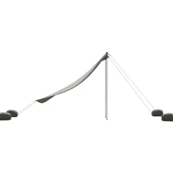 vidaXL strandbaldakin med sandankre 214x236 cm grå