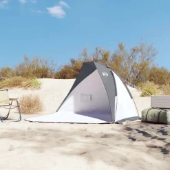 vidaXL strandtelt 268x223x125 cm 185T polyester grå