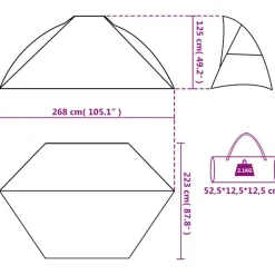 vidaXL strandtelt 268x223x125 cm 185T polyester azurblå