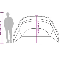 vidaXL strandtelt 274x178x170/148 cm 185T polyester grå